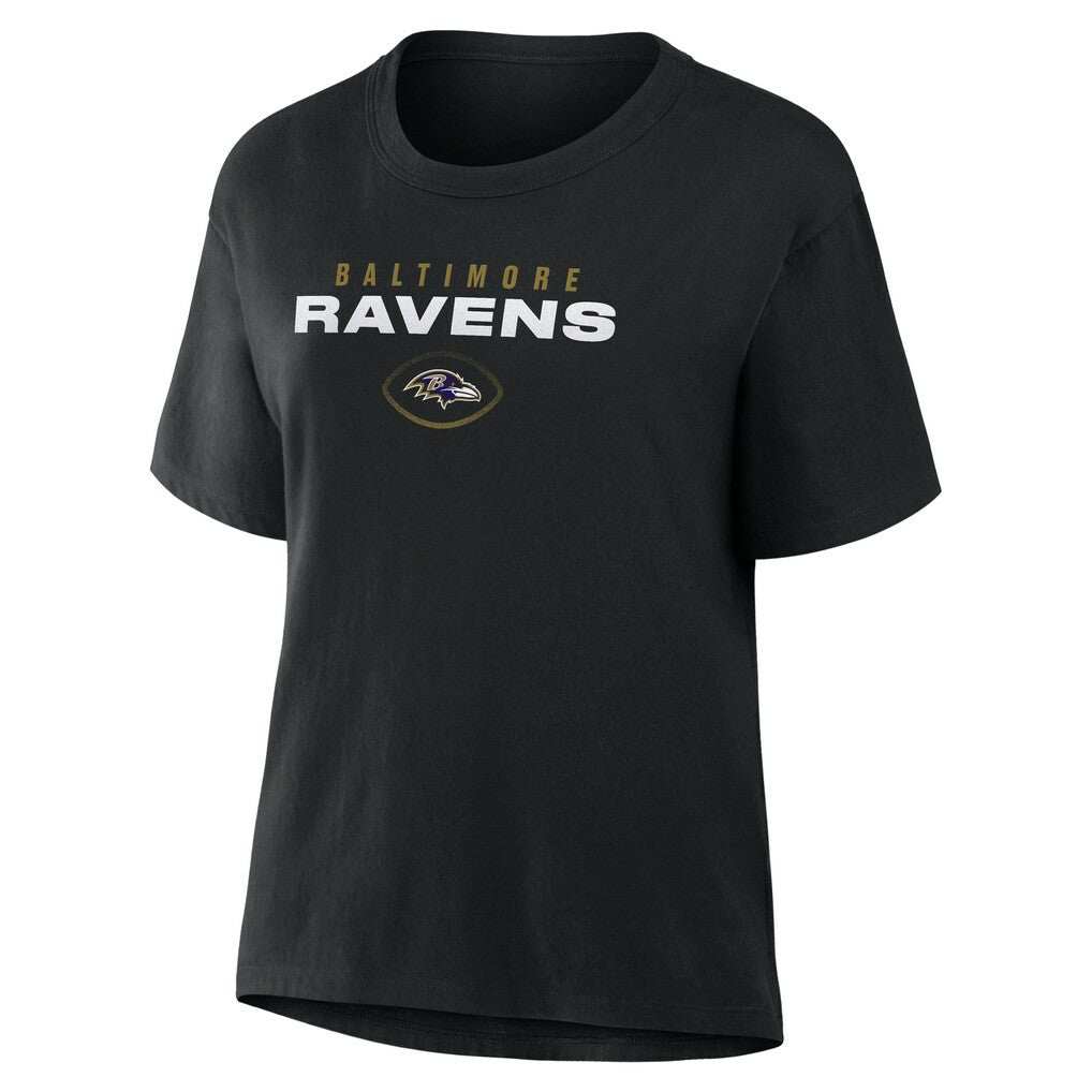 Baltimore Ravens Women's Fade Legacy T-Shirt - Black T-shirts