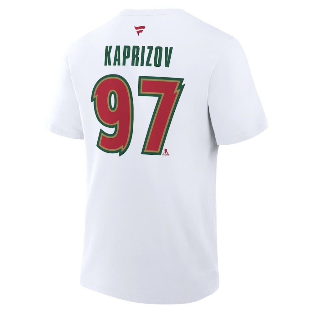 Kirill Kaprizov Minnesota Wild Fanatics Authentic Stack Name & Number T-Shirt - White | US 2001571382