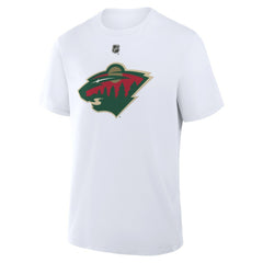 Brock Faber Minnesota Wild Fanatics Authentic Stack Name & Number T-Shirt - White | US 2001571384