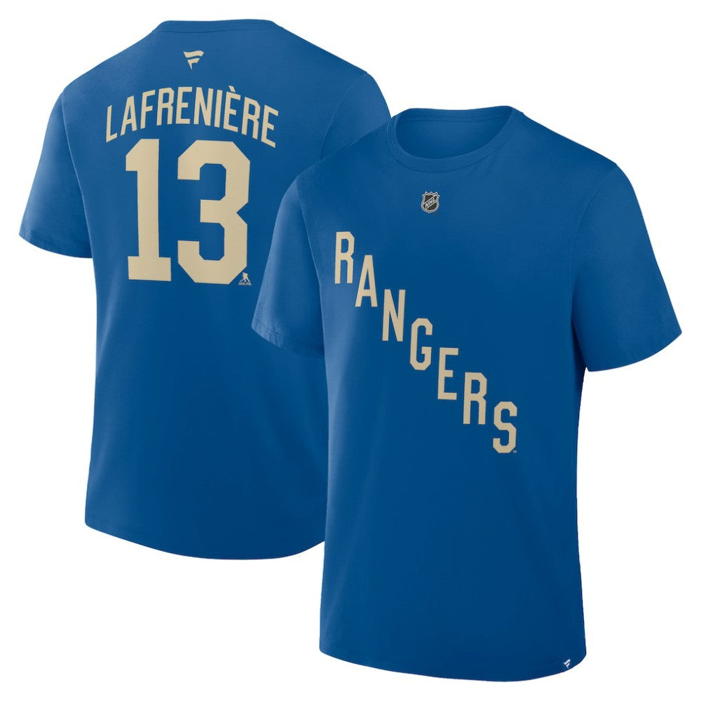 Alexis Lafreniere New York Rangers Fanatics Authentic Stack Name & Number T-Shirt - Blue | US 2001571407
