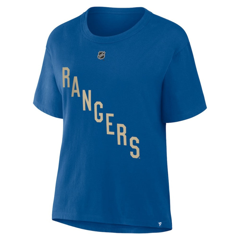 Mika Zibanejad New York Rangers Fanatics Women's Authentic Stack Name & Number T-Shirt - Blue | US 2001571409