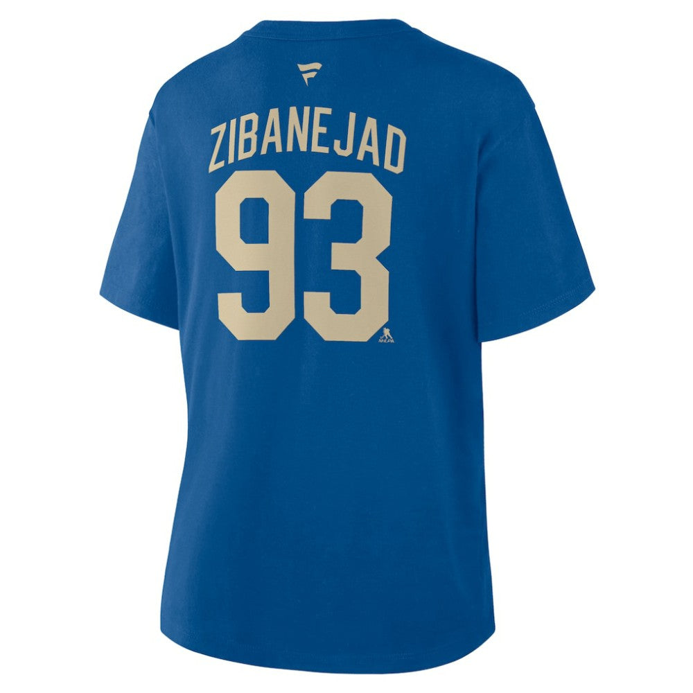 Mika Zibanejad New York Rangers Fanatics Women's Authentic Stack Name & Number T-Shirt - Blue | US 2001571409