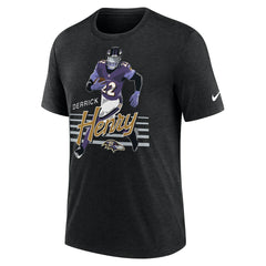 Derrick Henry Baltimore Ravens Player Graphic T-Shirt - Heather Black T-shirts