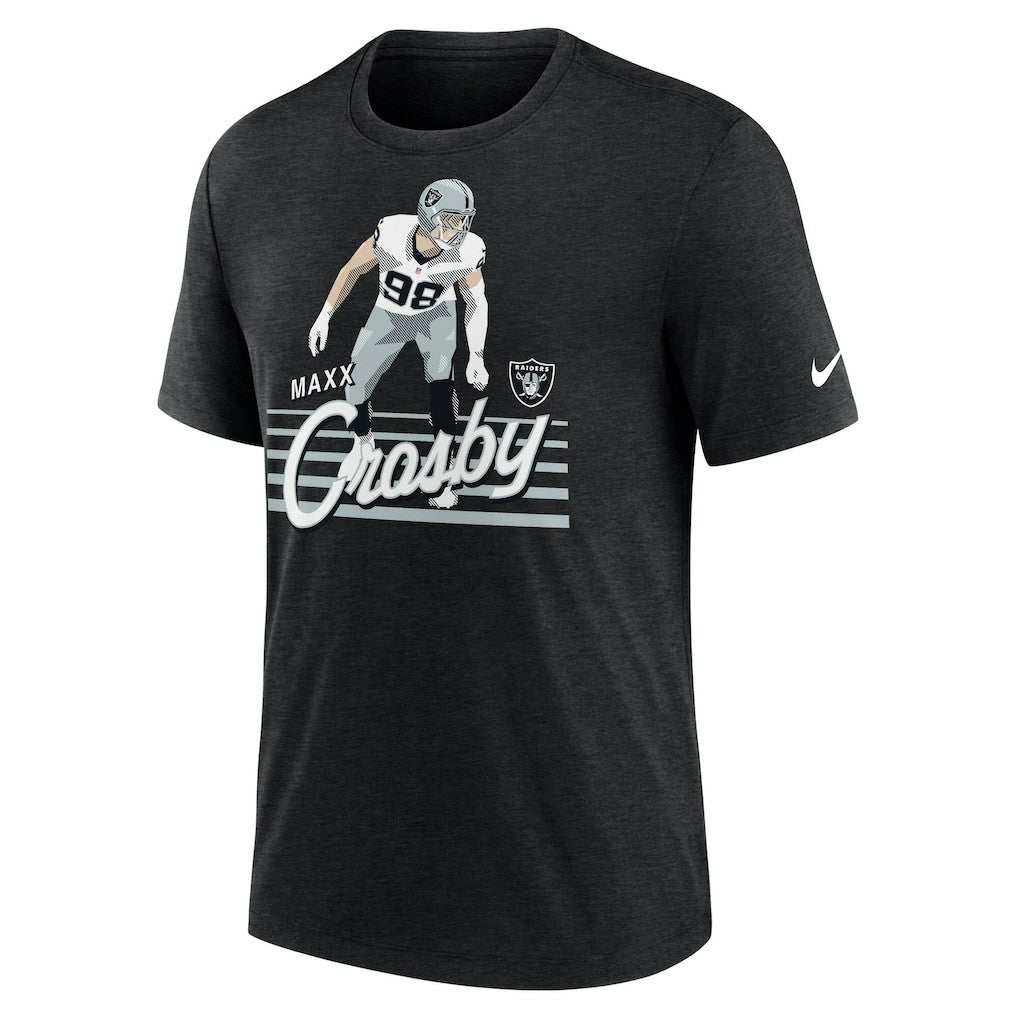 Maxx Crosby Las Vegas Raiders Player Graphic T-Shirt - Heather Black T-shirts
