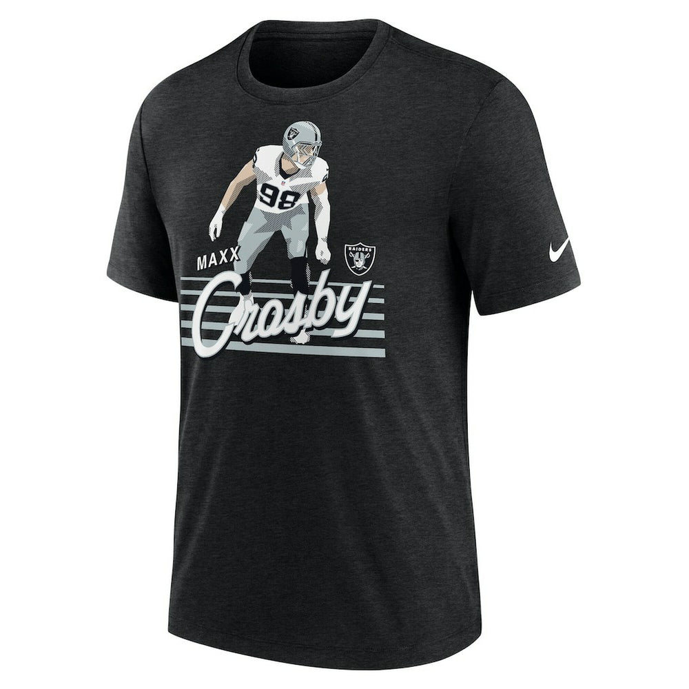 Maxx Crosby Las Vegas Raiders Player Graphic T-Shirt - Heather Black T-shirts
