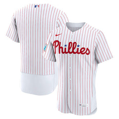 Philadelphia Phillies Nike Home Sponsor Patch Authentic Jersey - White Jerseys