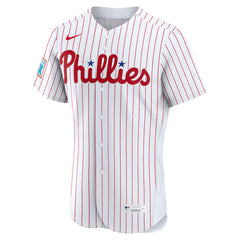 Philadelphia Phillies Nike Home Sponsor Patch Authentic Jersey - White Jerseys