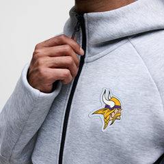 Minnesota Vikings Tech Fleece Raglan Full-Zip Windrunner Hoodie - Heather Gray Hoodies