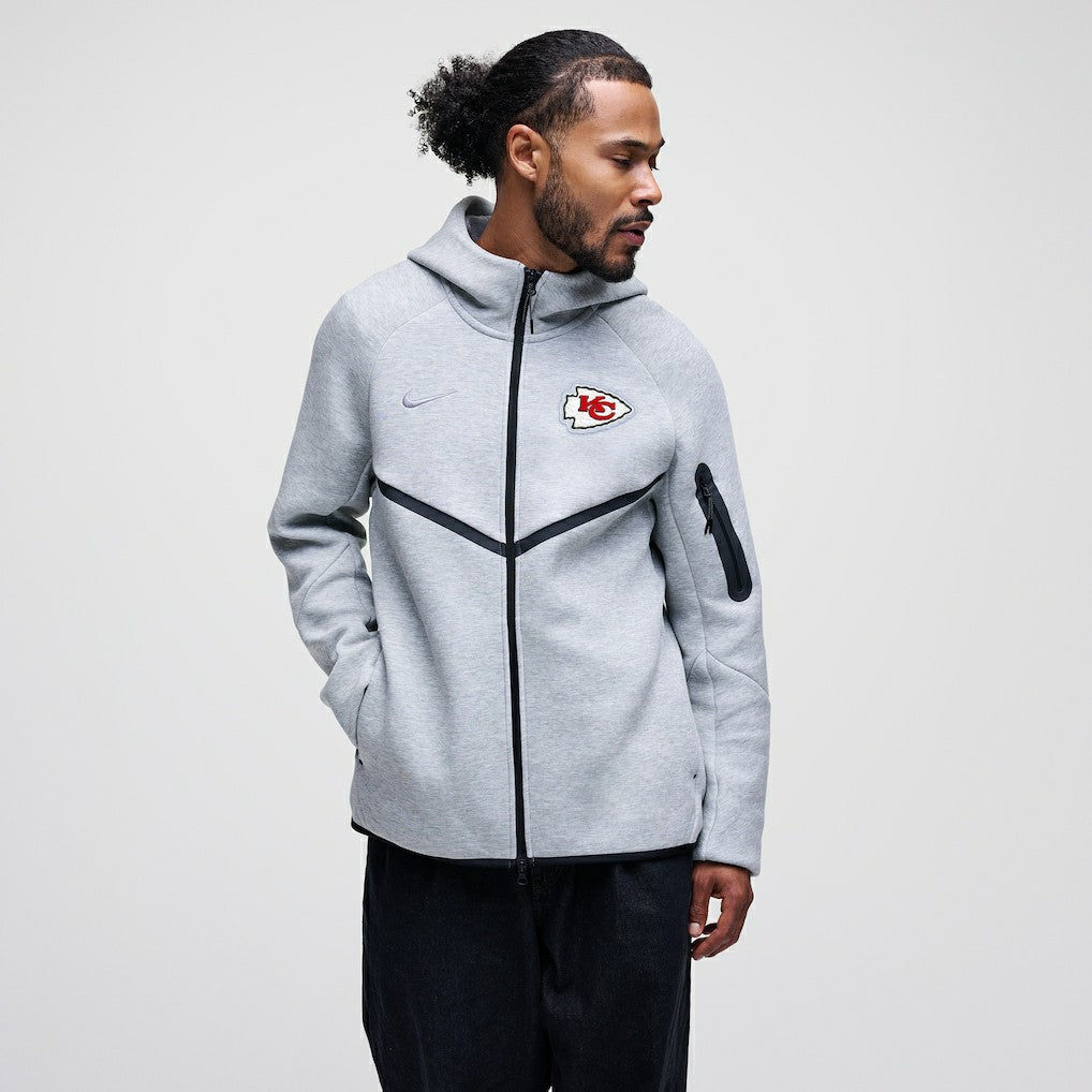 Kansas City Chiefs Tech Fleece Raglan Full-Zip Windrunner Hoodie - Heather Gray Hoodies