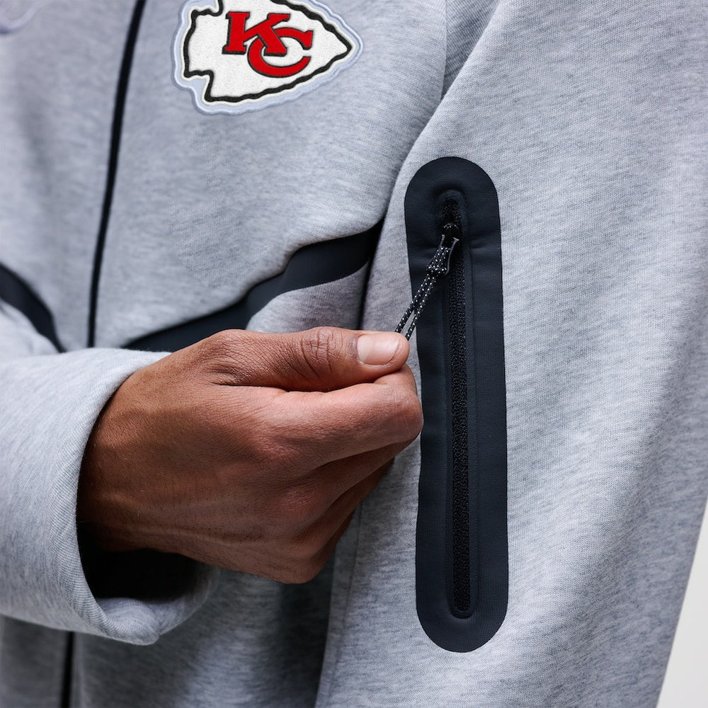 Kansas City Chiefs Tech Fleece Raglan Full-Zip Windrunner Hoodie - Heather Gray Hoodies