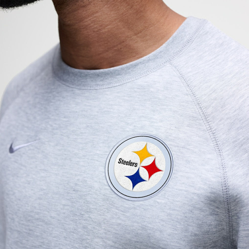 Pittsburgh Steelers Tech Fleece Raglan Sweatshirt - Heather Gray Sweatshirts