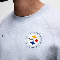 Pittsburgh Steelers Tech Fleece Raglan Sweatshirt - Heather Gray Sweatshirts