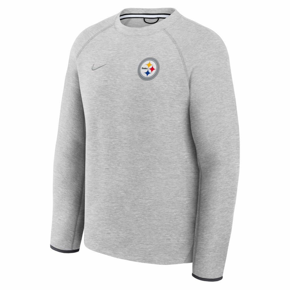 Pittsburgh Steelers Tech Fleece Raglan Sweatshirt - Heather Gray Sweatshirts