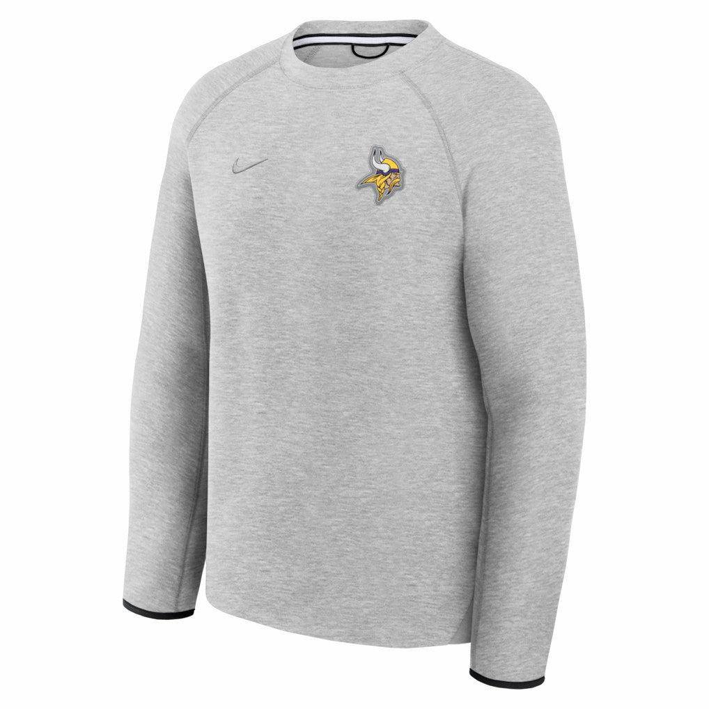 Minnesota Vikings Tech Fleece Raglan Sweatshirt - Heather Gray Sweatshirts