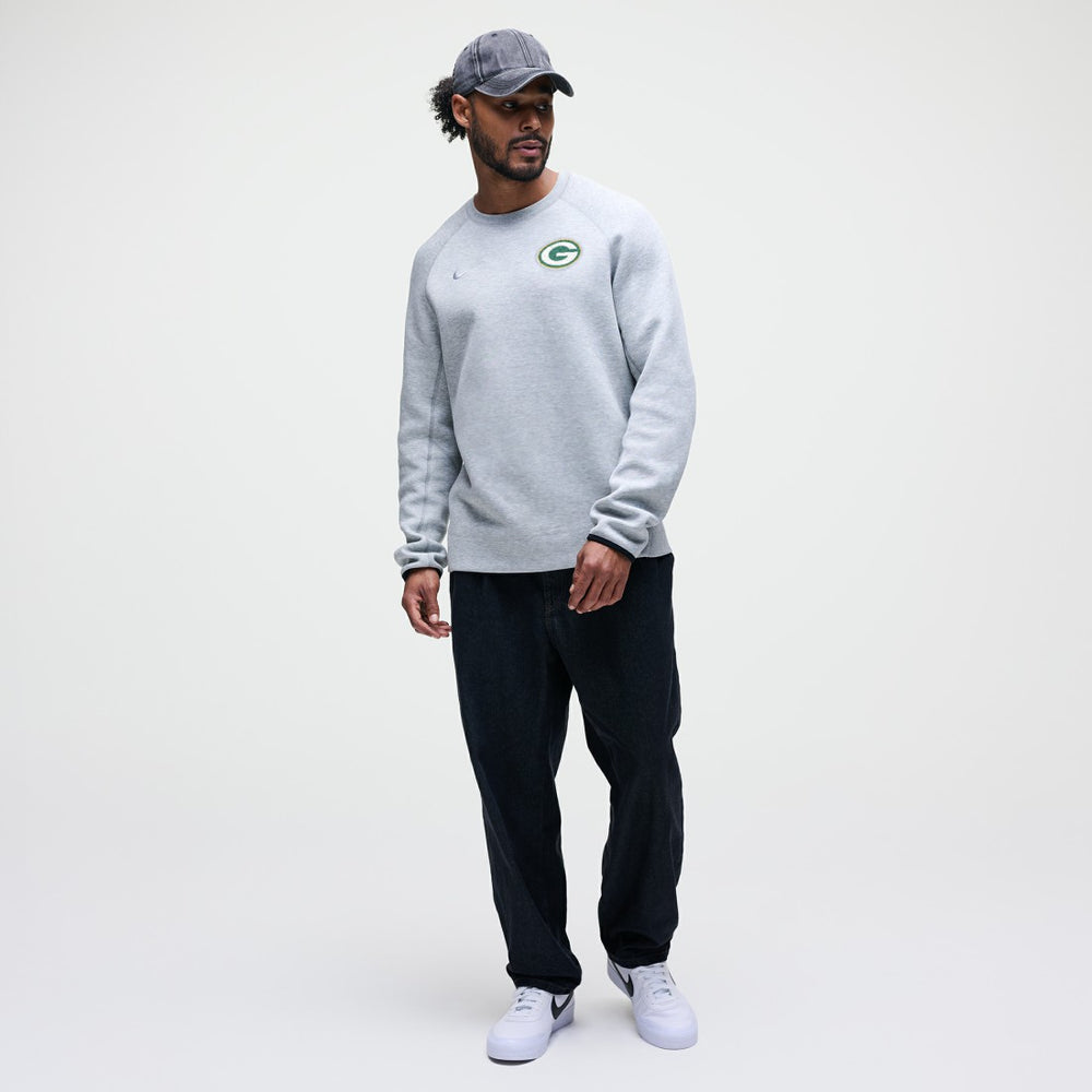 Green Bay Packers Tech Fleece Raglan Sweatshirt - Heather Gray Sweatshirts