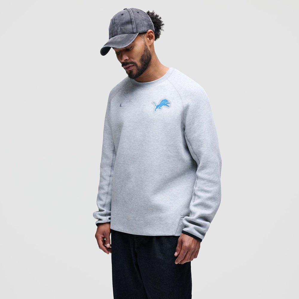Detroit Lions Tech Fleece Raglan Sweatshirt - Heather Gray Sweatshirts