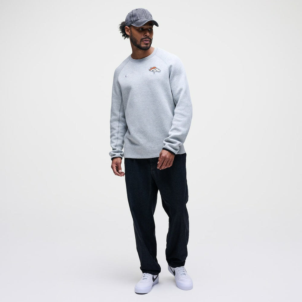 Denver Broncos Tech Fleece Raglan Sweatshirt - Heather Gray Sweatshirts