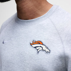 Denver Broncos Tech Fleece Raglan Sweatshirt - Heather Gray Sweatshirts