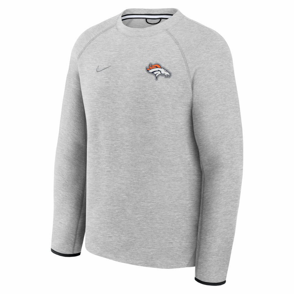 Denver Broncos Tech Fleece Raglan Sweatshirt - Heather Gray Sweatshirts