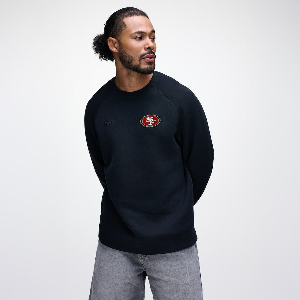 San Francisco 49ers Tech Fleece Raglan Sweatshirt - Black Sweatshirts