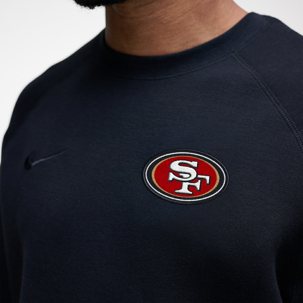 San Francisco 49ers Tech Fleece Raglan Sweatshirt - Black Sweatshirts