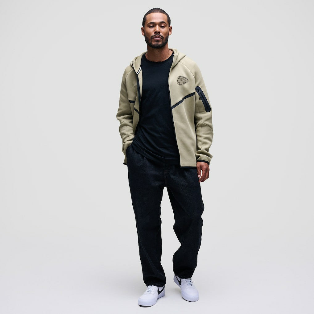 Kansas City Chiefs Tech Fleece Raglan Full-Zip Windrunner Hoodie - Olive Hoodies