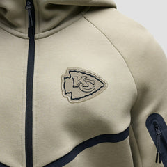Kansas City Chiefs Tech Fleece Raglan Full-Zip Windrunner Hoodie - Olive Hoodies
