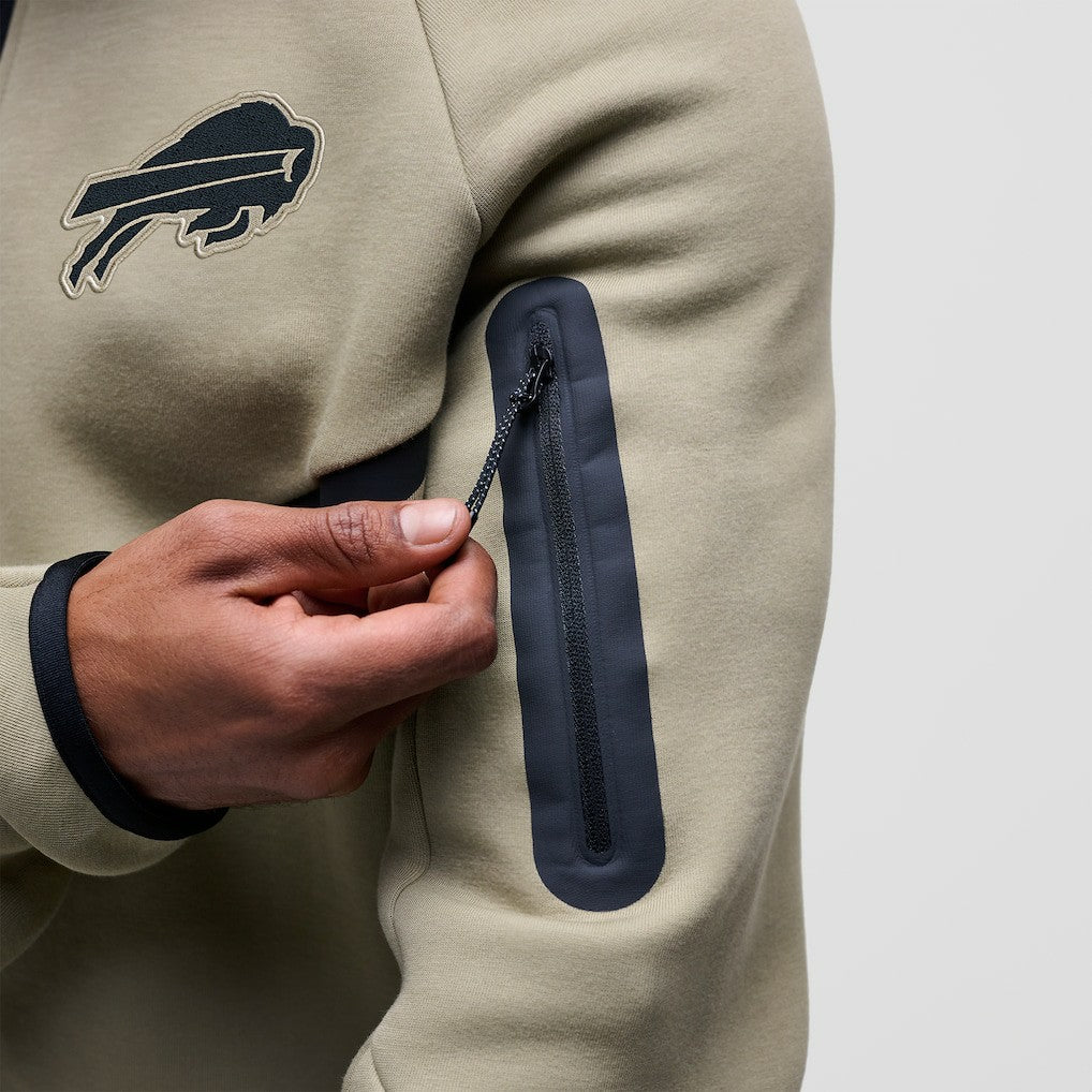 Buffalo Bills Tech Fleece Raglan Full-Zip Windrunner Hoodie - Olive Hoodies