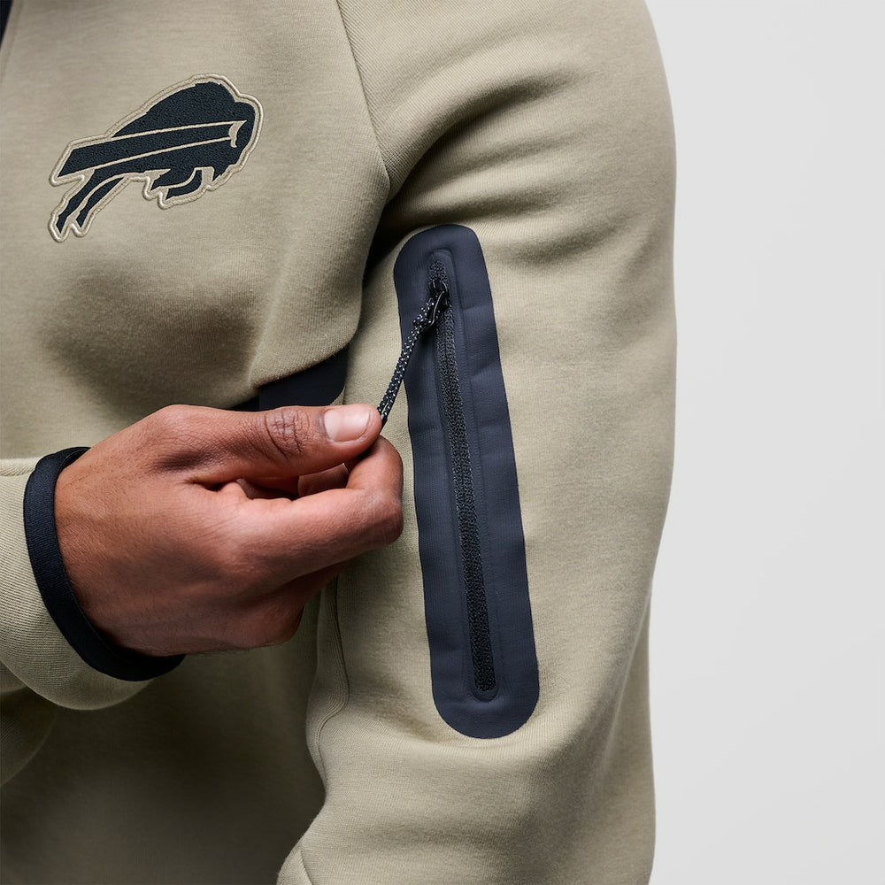Buffalo Bills Tech Fleece Raglan Full-Zip Windrunner Hoodie - Olive Hoodies