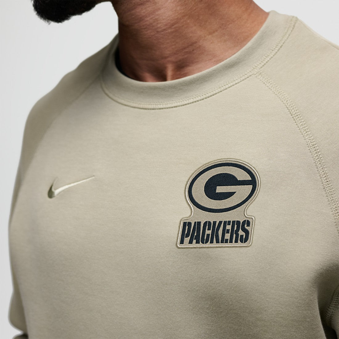 Green Bay Packers Tech Fleece Raglan Sweatshirt - Olive Sweatshirts