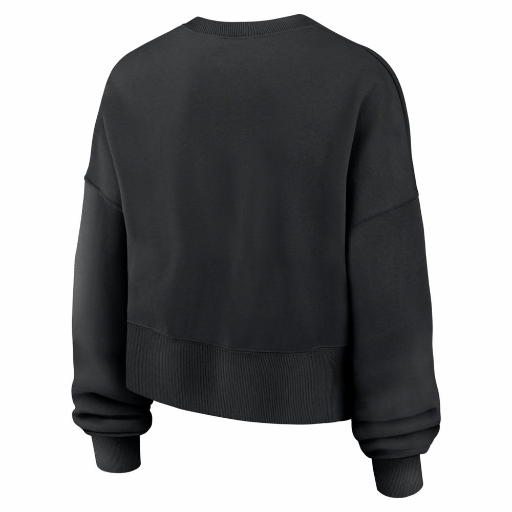 New England Patriots Women's Oversized High Hip Legacy Arch Phoenix Fleece Sweatshirt - Black Sweatshirts