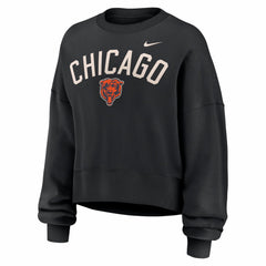 Chicago Bears Women's Oversized High Hip Legacy Arch Phoenix Fleece Sweatshirt - Black Sweatshirts