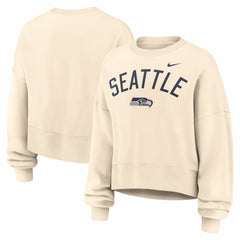 Seattle Seahawks Women's Oversized High Hip Legacy Arch Phoenix Fleece Sweatshirt - Natural Sweatshirts