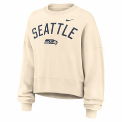 Seattle Seahawks Women's Oversized High Hip Legacy Arch Phoenix Fleece Sweatshirt - Natural Sweatshirts