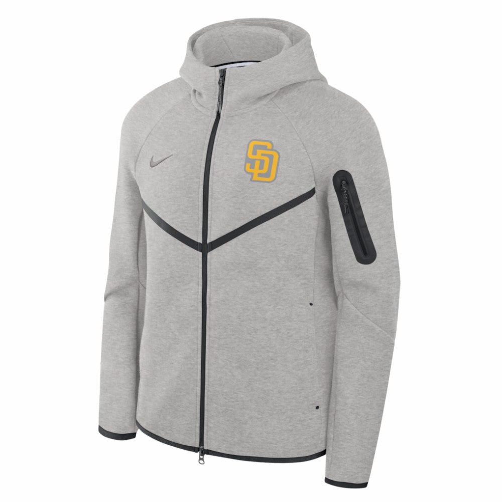 San Diego Padres Nike Tech Fleece Raglan Full-Zip Windrunner Hoodie - Heather Gray Hoodies