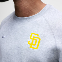 San Diego Padres Nike Tech Fleece Raglan Sweatshirt - Heather Gray Sweatshirts