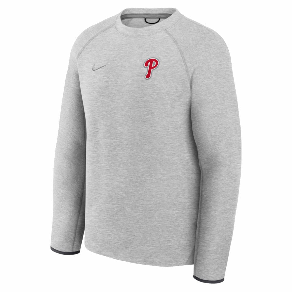 Philadelphia Phillies Nike Tech Fleece Raglan Sweatshirt - Heather Charcoal Sweatshirts