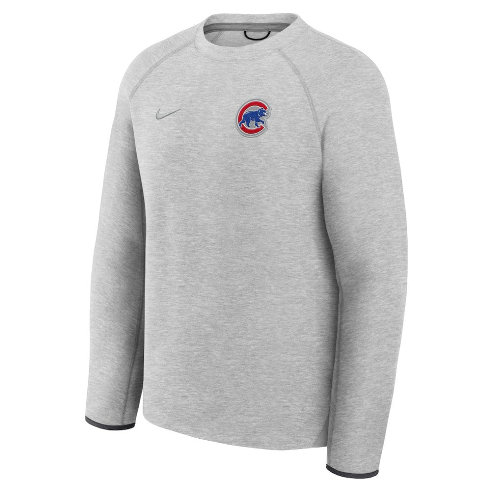 Chicago Cubs Nike Tech Fleece Raglan Sweatshirt - Heather Charcoal Sweatshirts