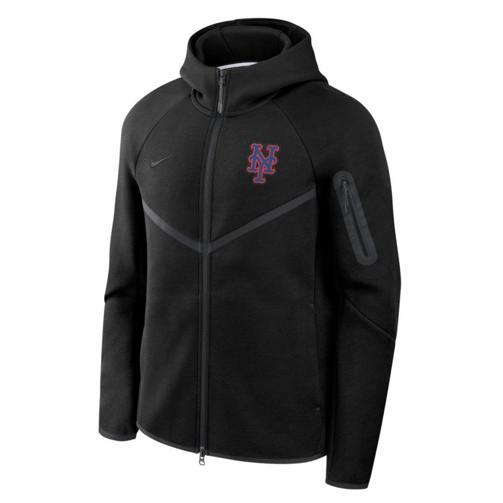 New York Mets Nike Tech Fleece Raglan Full-Zip Windrunner Hoodie - Black Hoodies