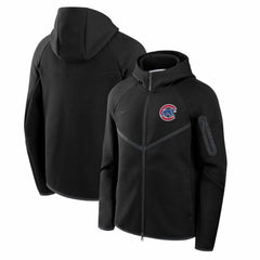 Chicago Cubs Nike Tech Fleece Raglan Full-Zip Windrunner Hoodie - Black Hoodies