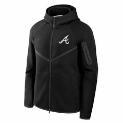 Atlanta Braves Nike Tech Fleece Raglan Full-Zip Windrunner Hoodie - Black Hoodies