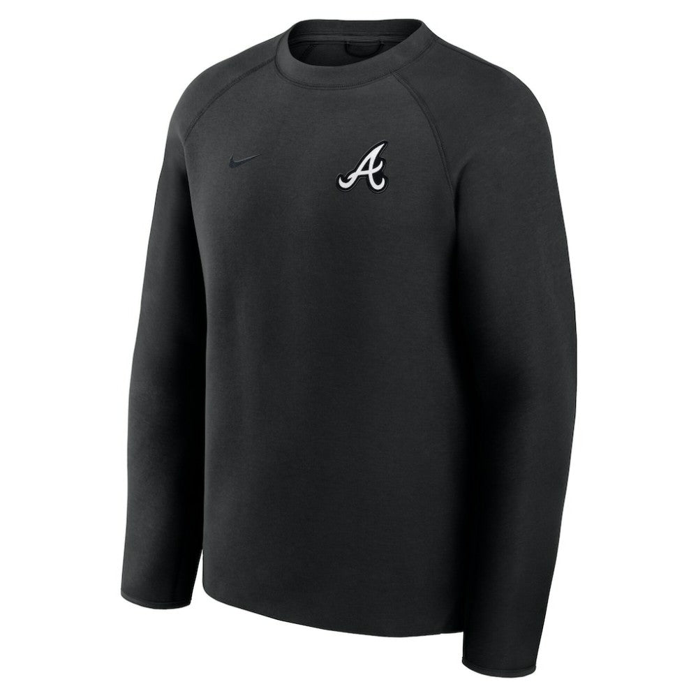 Atlanta Braves Nike Tech Fleece Raglan Sweatshirt - Black Sweatshirts