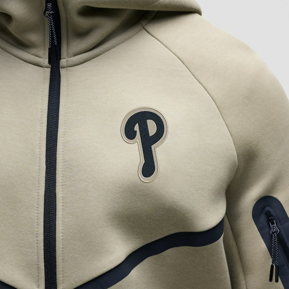Philadelphia Phillies Nike Tech Fleece Raglan Full-Zip Windrunner Hoodie - Tan Hoodies