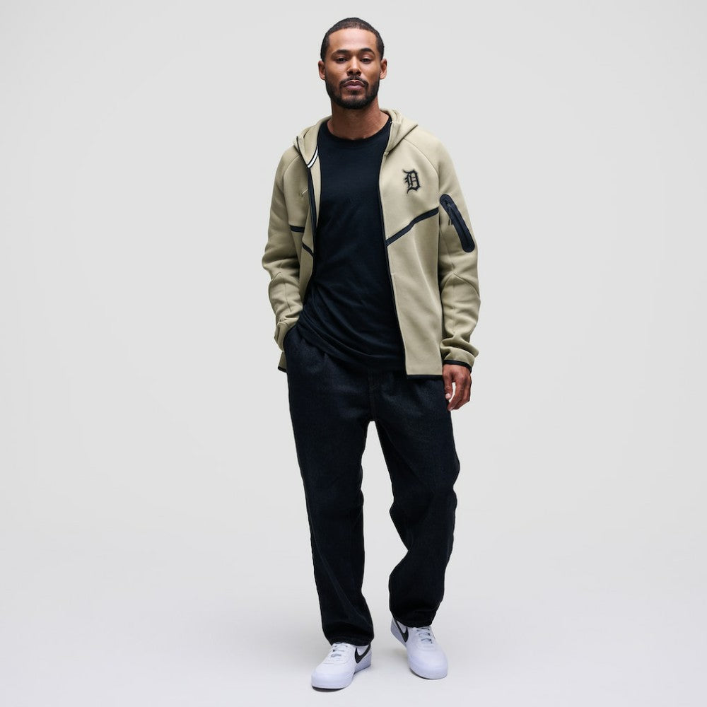Detroit Tigers Nike Tech Fleece Raglan Full-Zip Windrunner Hoodie - Tan Hoodies