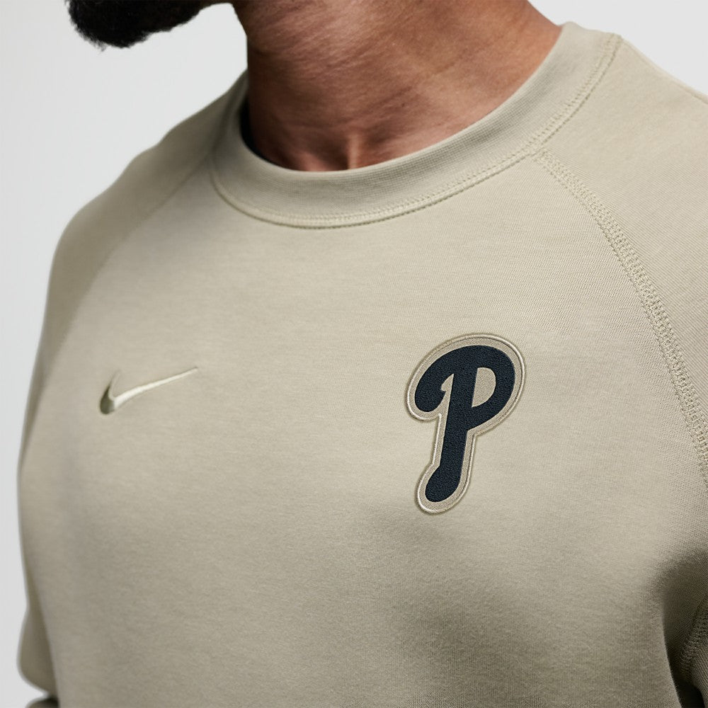 Philadelphia Phillies Nike Tech Fleece Raglan Sweatshirt - Olive Sweatshirts