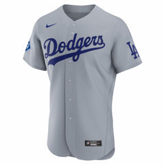 Los Angeles Dodgers Nike Road Sponsor Patch Authentic Jersey - Gray Jerseys