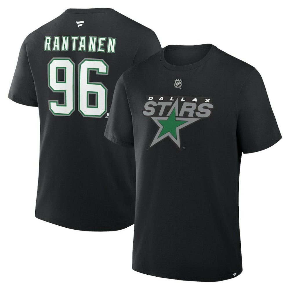 Mikko Rantanen Dallas Stars Fanatics Authentic Stack Name & Number T-Shirt - Black | US 2001612906