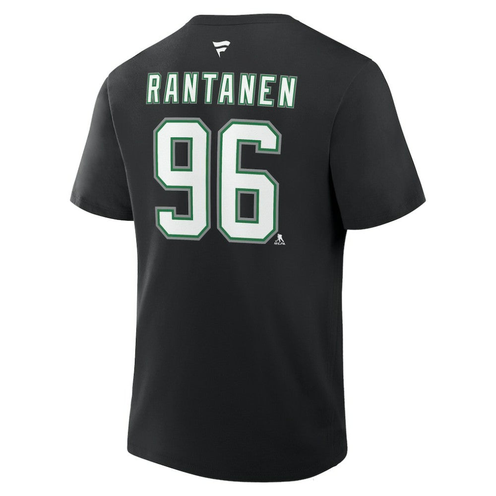 Mikko Rantanen Dallas Stars Fanatics Authentic Stack Name & Number T-Shirt - Black | US 2001612906