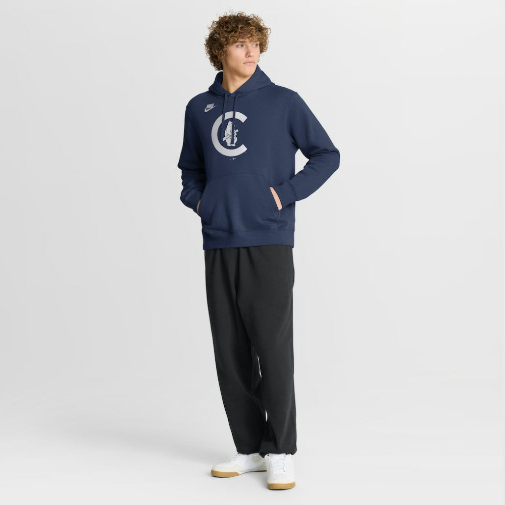 Chicago Cubs Nike Cooperstown Collection Logo Club Hoodie - Navy Hoodies