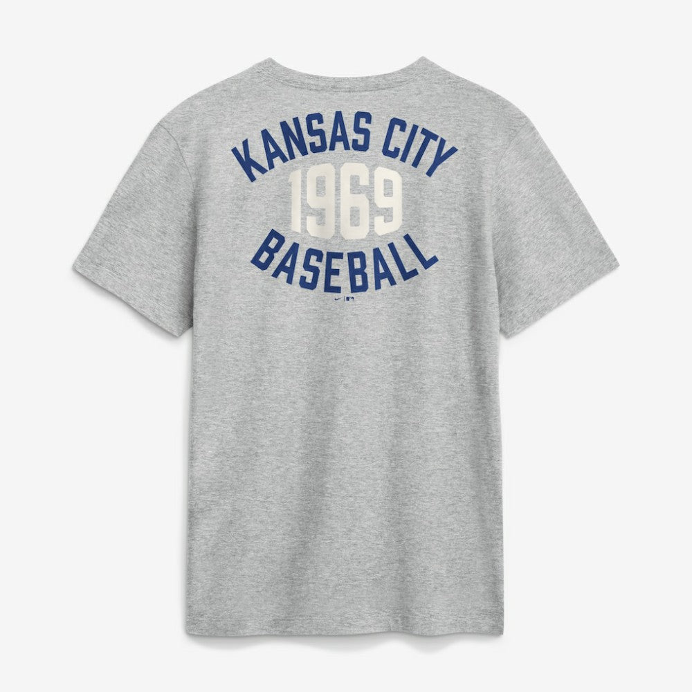 Kansas City Royals Nike Cooperstown 2-Hit T-Shirt - Heather Gray T-shirts
